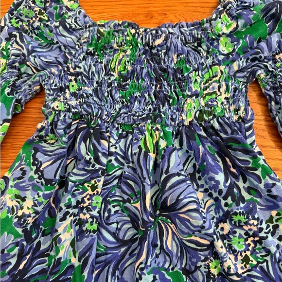 Lilly Pulitzer Mini Beyonca BabyDoll Dress Abaco Blue in Turtle Awe Size S Girl - Picture 4 of 11